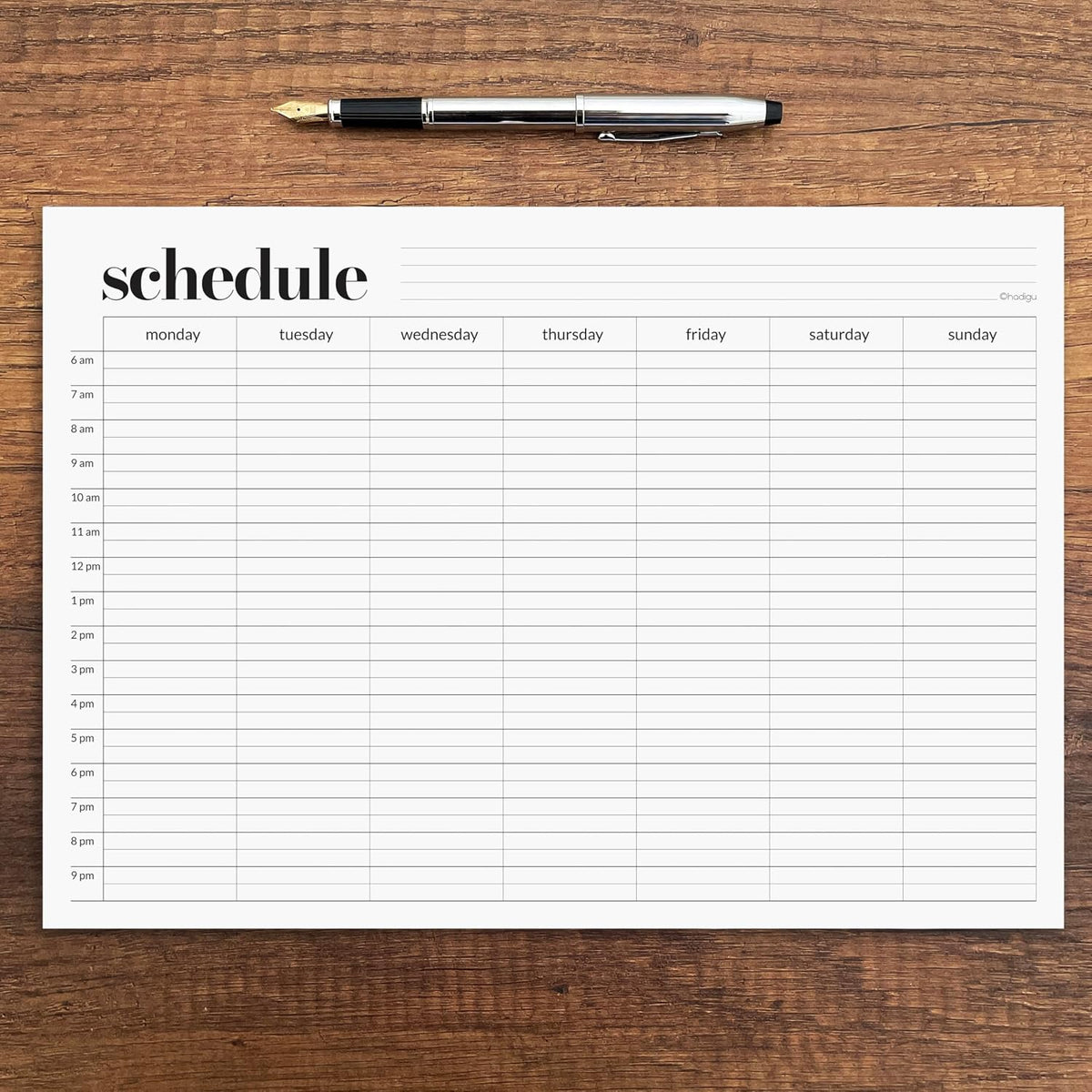 Landscape Weekly Schedule Pad - view 2