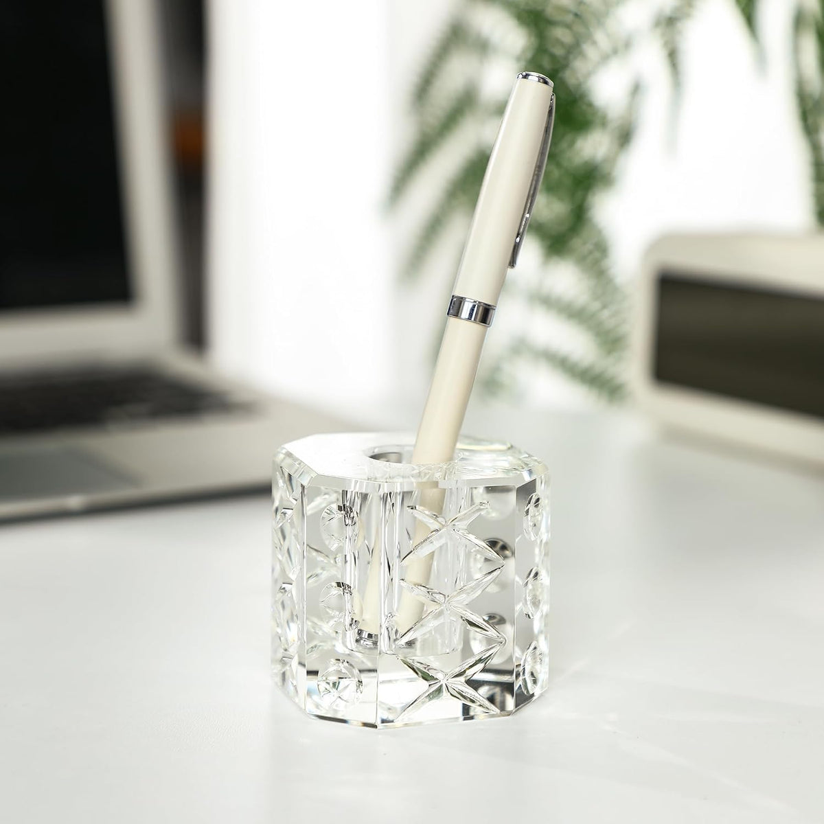 Octagonal Glass Pen Stand - view 2