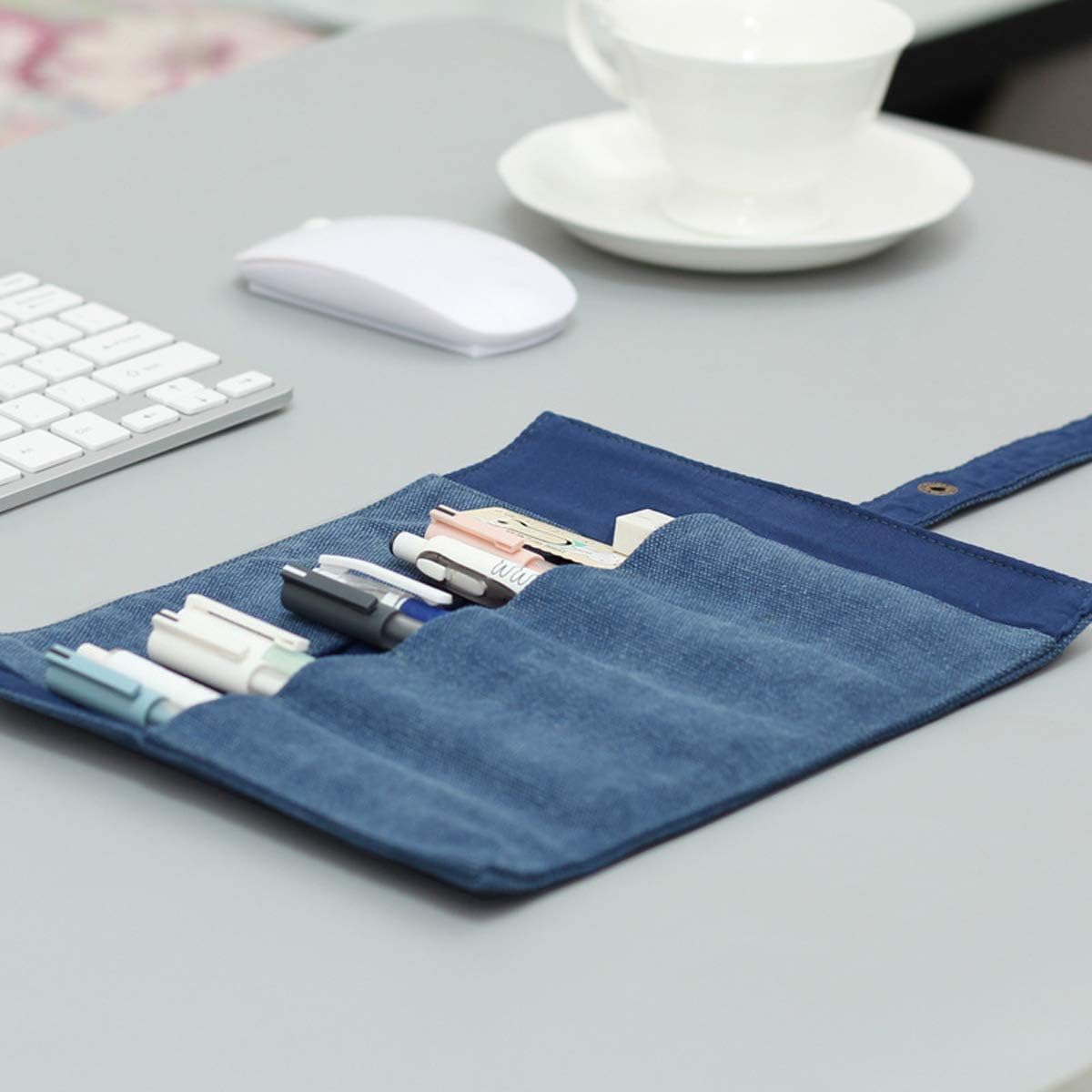 Blue Roll-Up Pencil Pouch - view 2